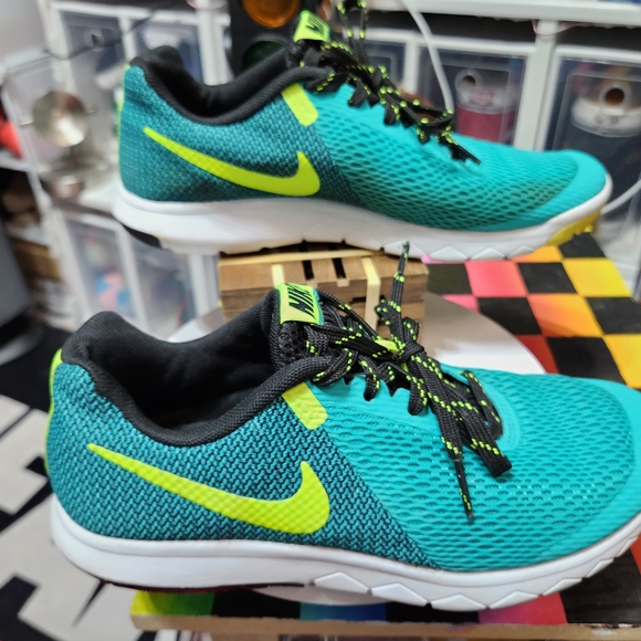 Nike Shoes - Nike Teal and Neon Green Athletic Running Shoes